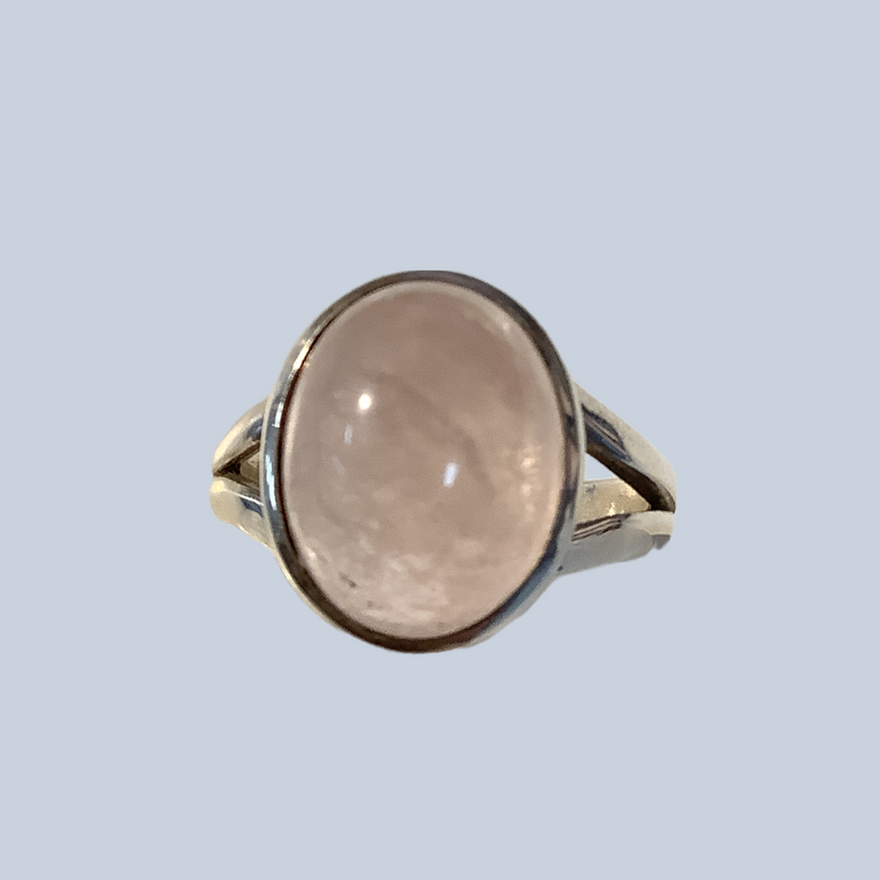Morganite Sterling Silver Ring (5-9)