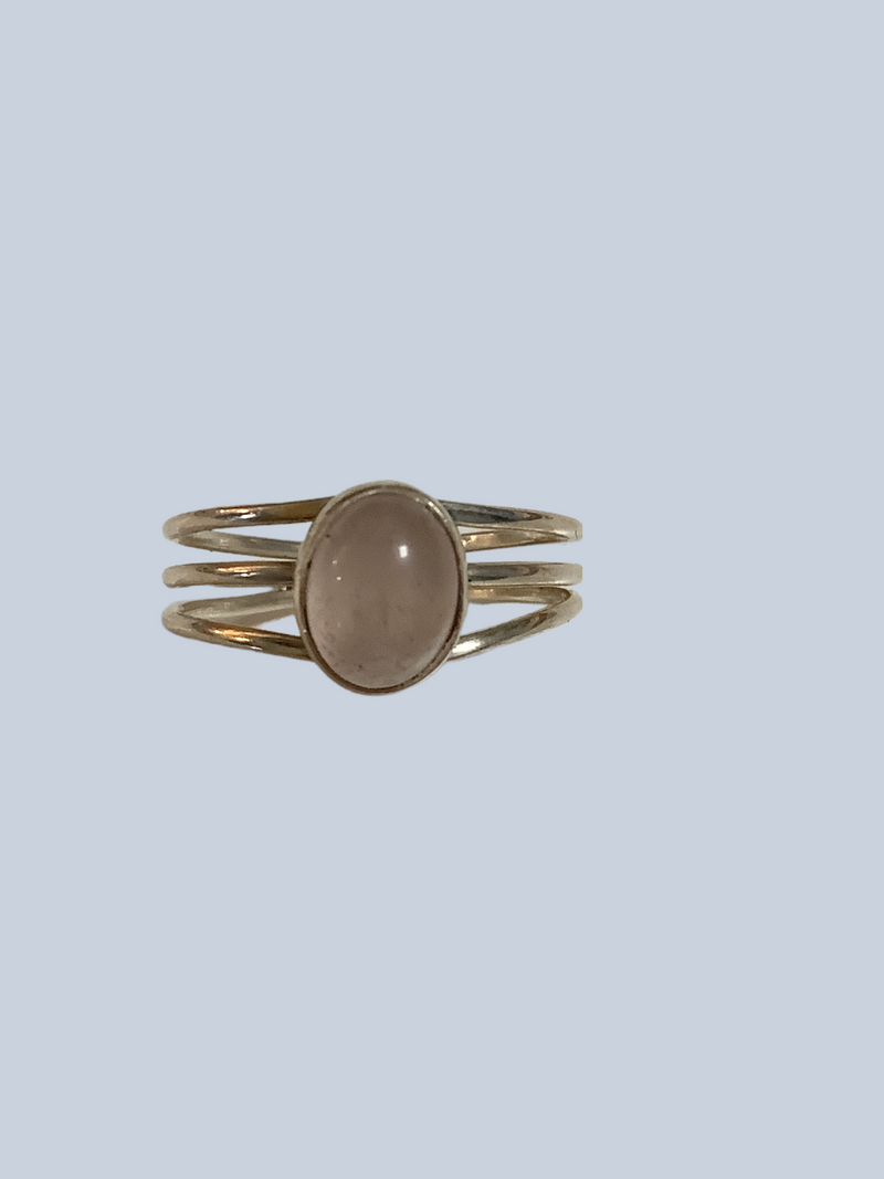 Rose Quartz Sterling Silver Ring  Sizes 7 - 10