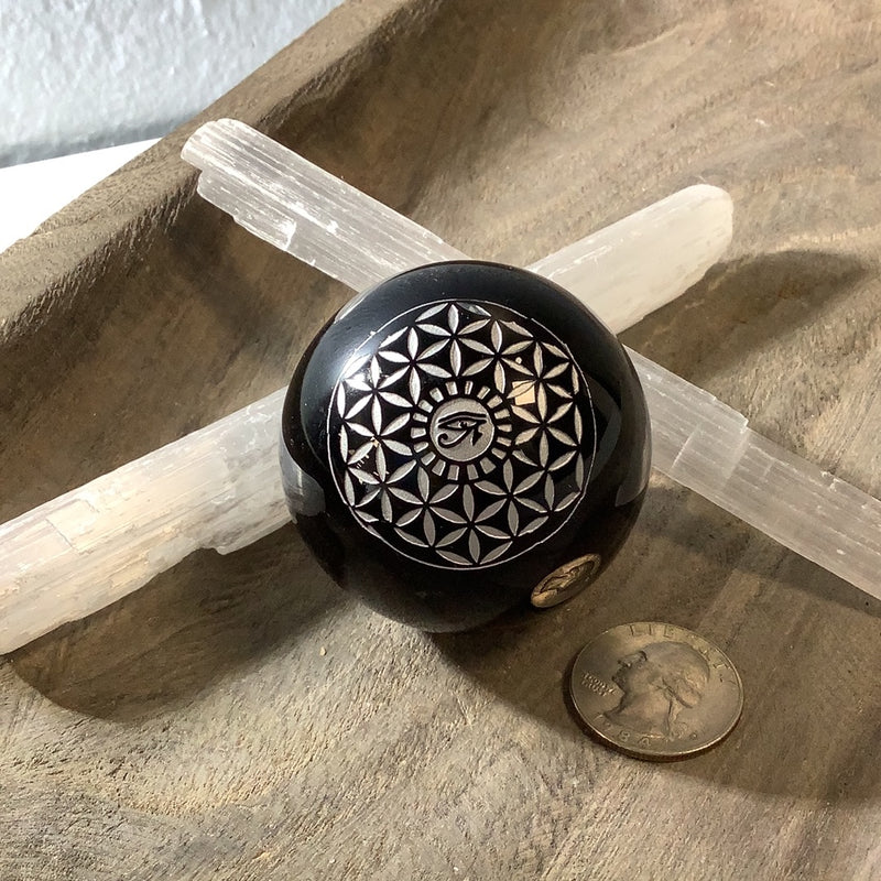 Etched Obsidian Spheres