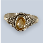 Citrine Sterling Silver Rings (Size 7-8)
