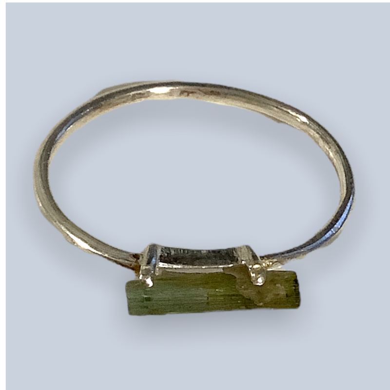 Tourmaline Sterling Silver Rings (Sizes 8.5-10)