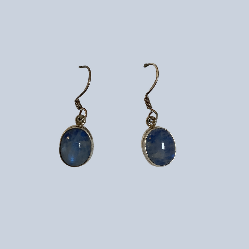 Blue moonstone sterling silver earrings