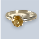 Citrine Sterling Silver Rings (Size 7-8)