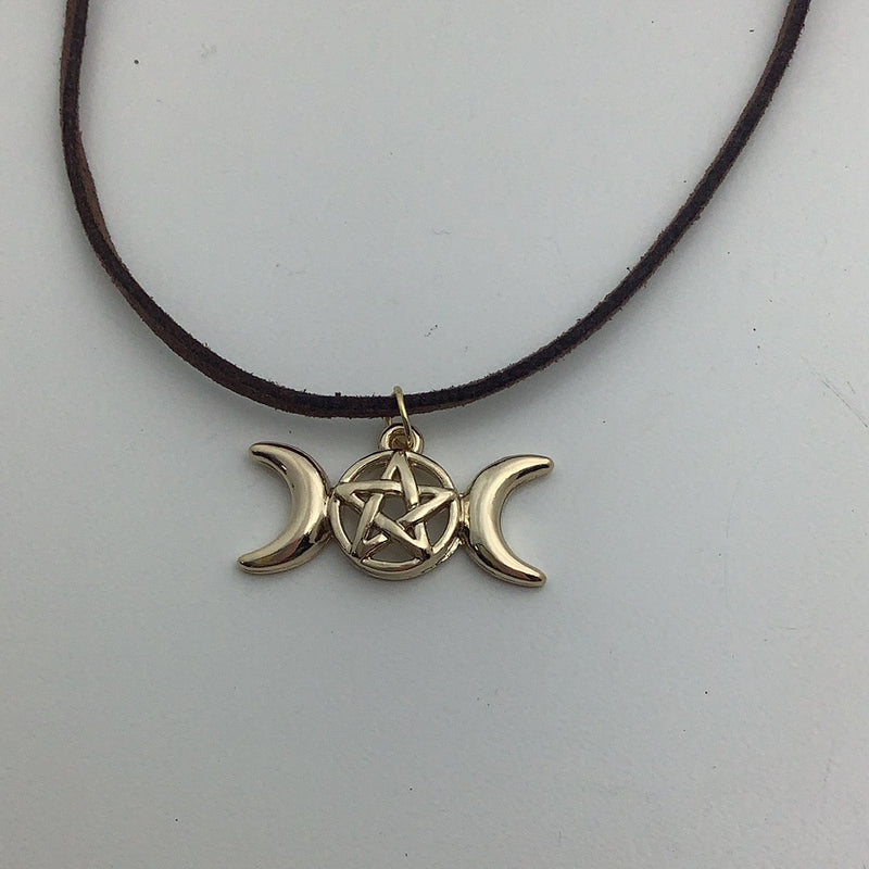 Gold Tone Triple Goddess Pendant