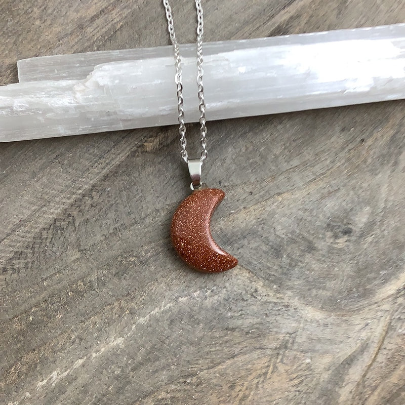 Crescent Moon Stone Pendant