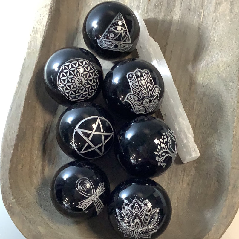 Etched Obsidian Spheres