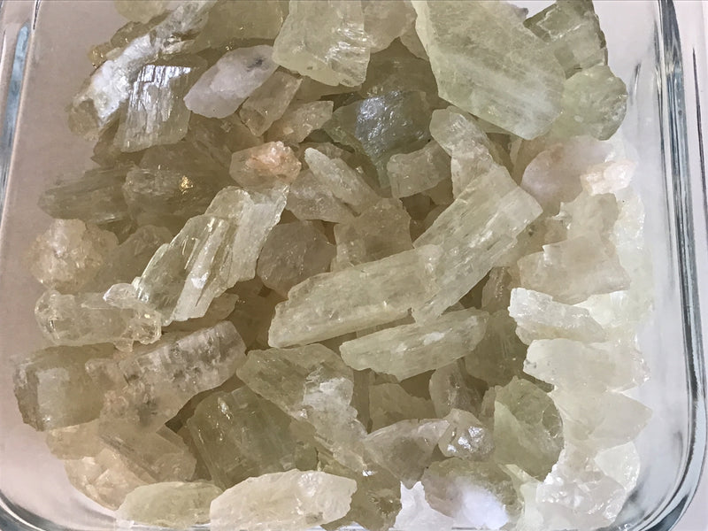 Hiddenite Raw Chips