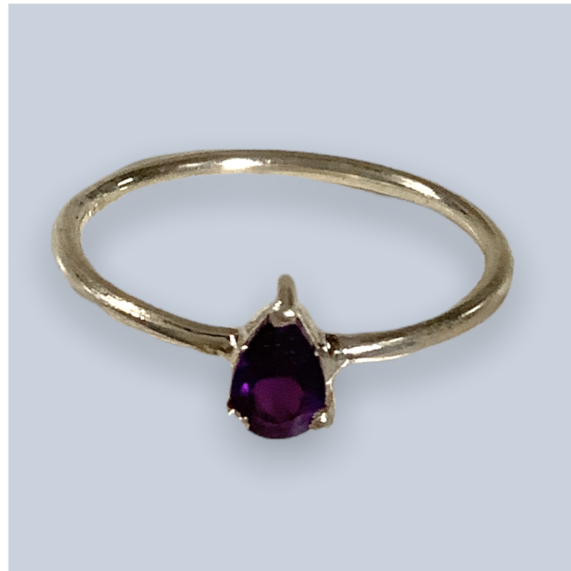 Amethyst Sterling Silver Rings (Sizes 9 - 10)
