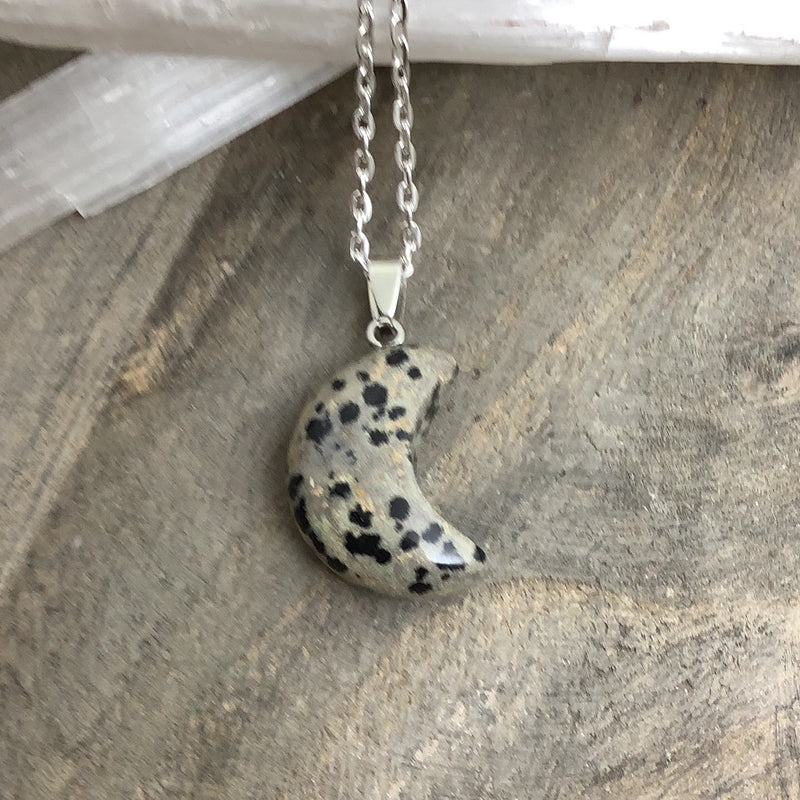 Crescent Moon Stone Pendant