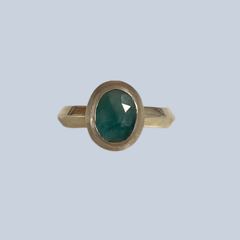 Emerald Sterling Silver Rings 8-10