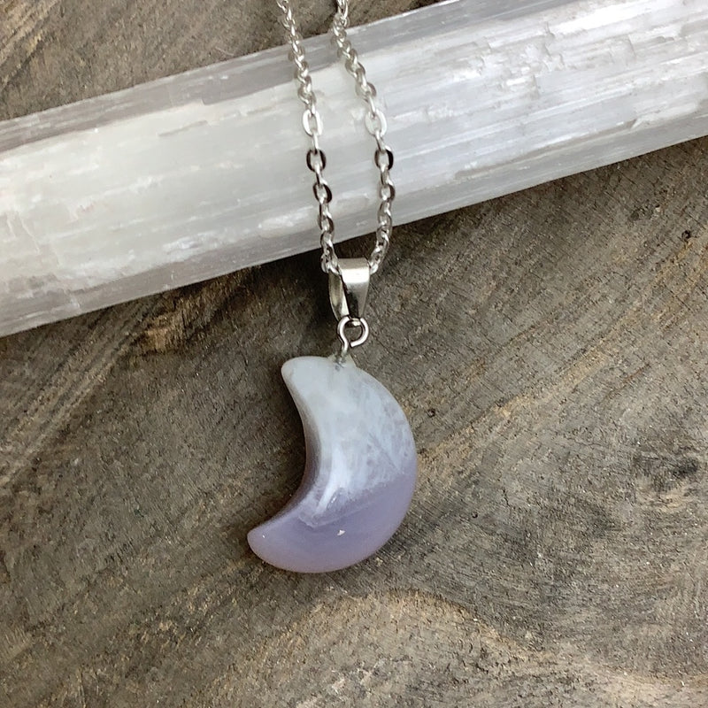 Crescent Moon Stone Pendant