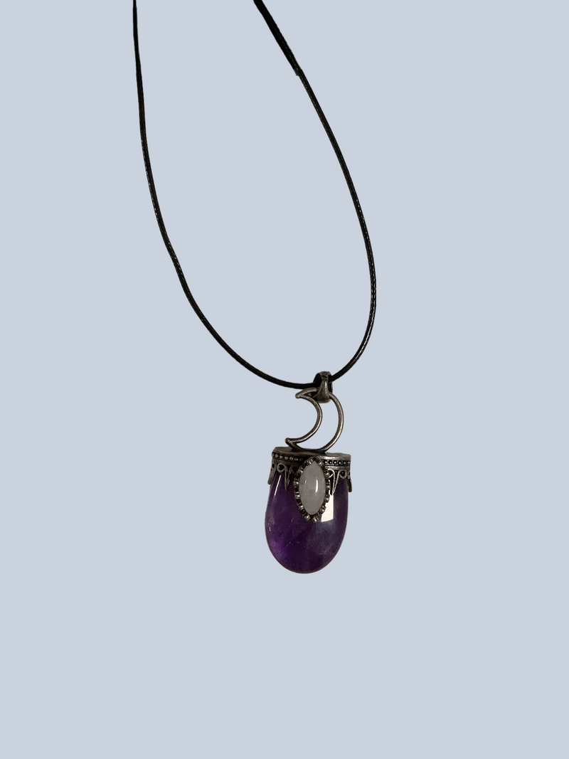 Flat Point Crystal Pendant with Jewel