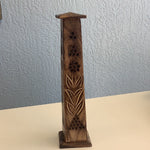 Incense Tower, Natural Wood 12 inches tall