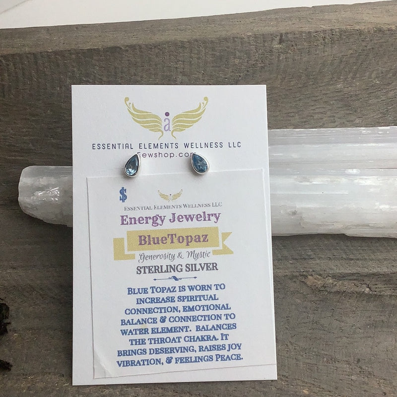 Blue Topaz Sterling Silver Studs