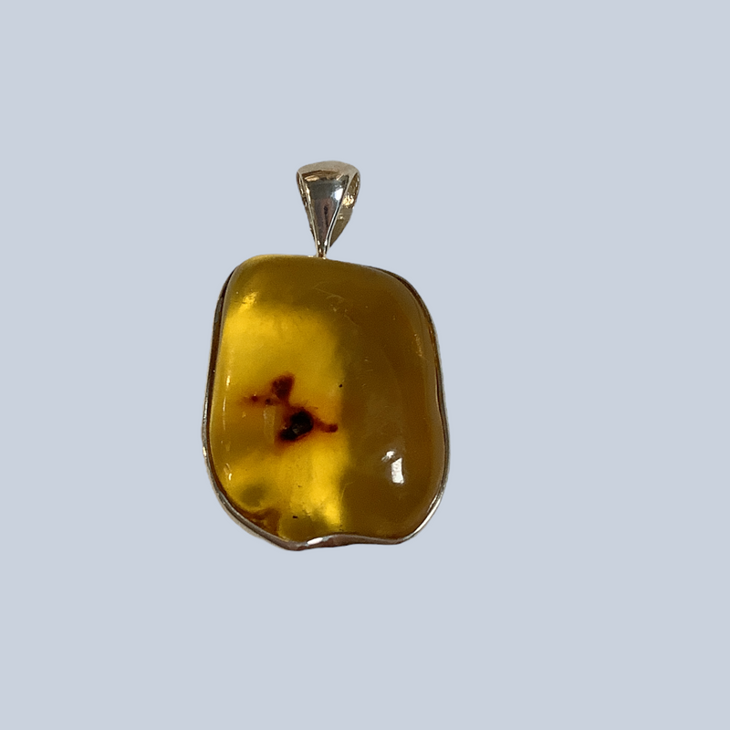 Amber Sterling Silver Pendants