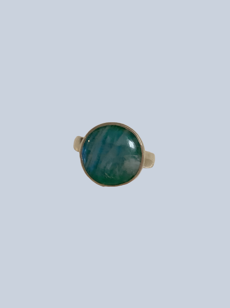 Green Moonstone Sterling Silver Rings