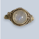 Rainbow Moonstone Sterling Silver Rings (Size 7-11)