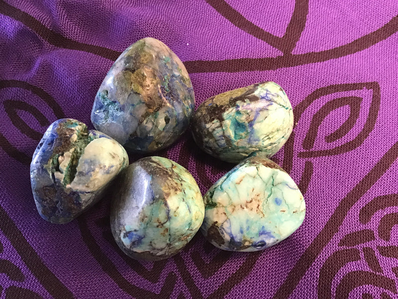 Azurite and Malachite Tumbled Stone