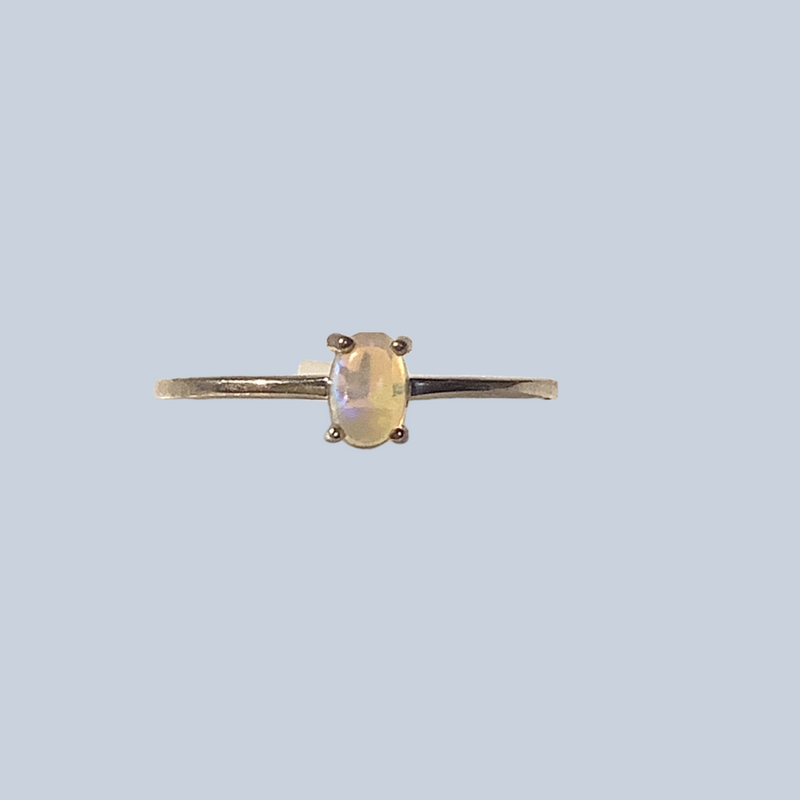 Opal sterling silver rings (size 4-10)