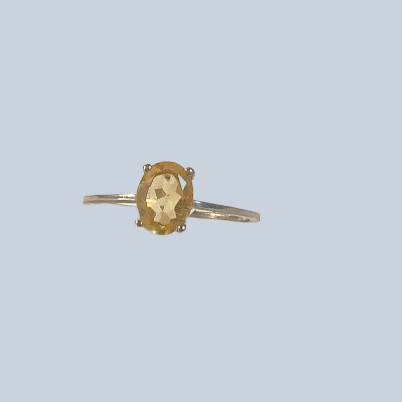 Citrine Sterling Silver Rings (Size 9-10)