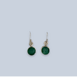 Emerald Sterling silver earrings
