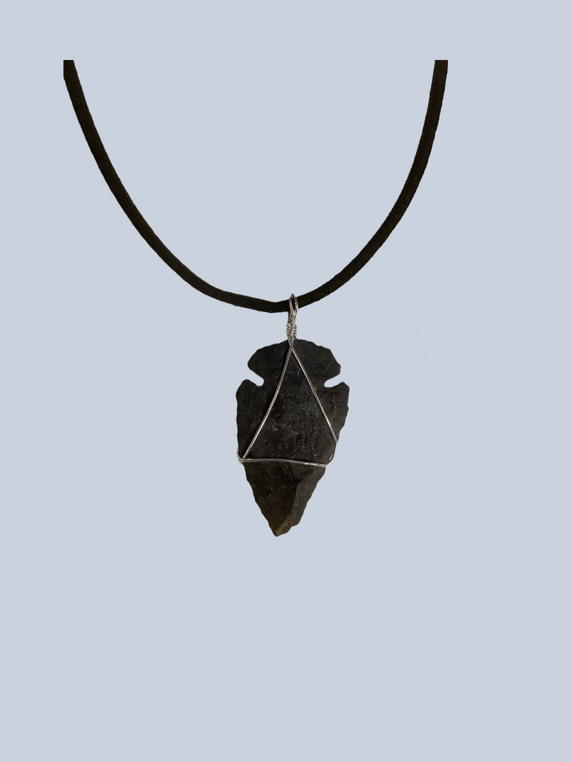 Lava Rock Arrow Head Pendant