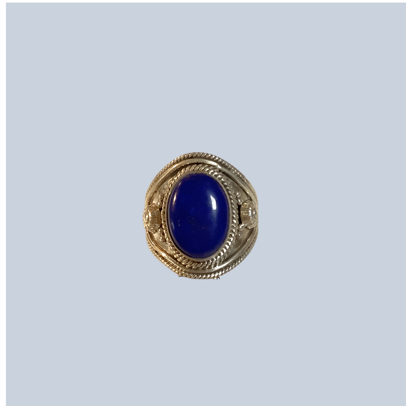 Lapis lazuli Sterling Silver Rings (Size 8-9)