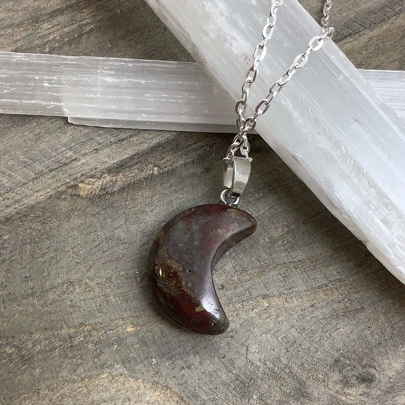 Crescent Moon Stone Pendant