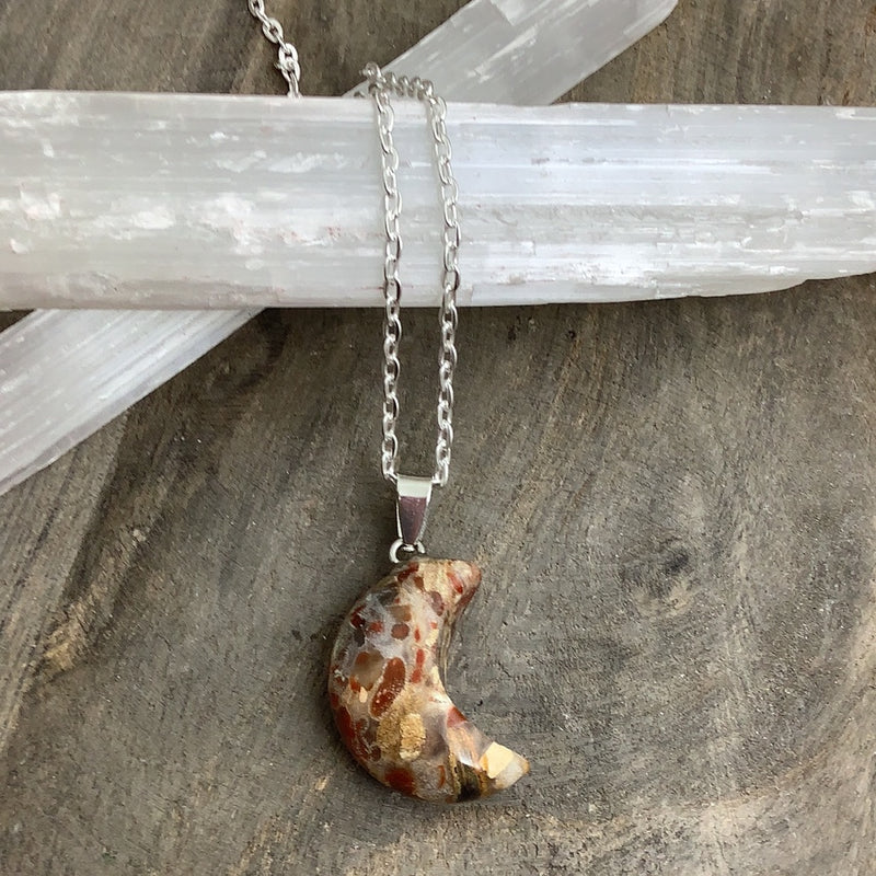 Crescent Moon Stone Pendant