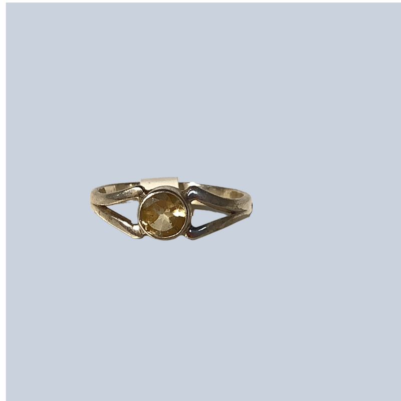 Citrine Sterling Silver Rings (Size 7-8)