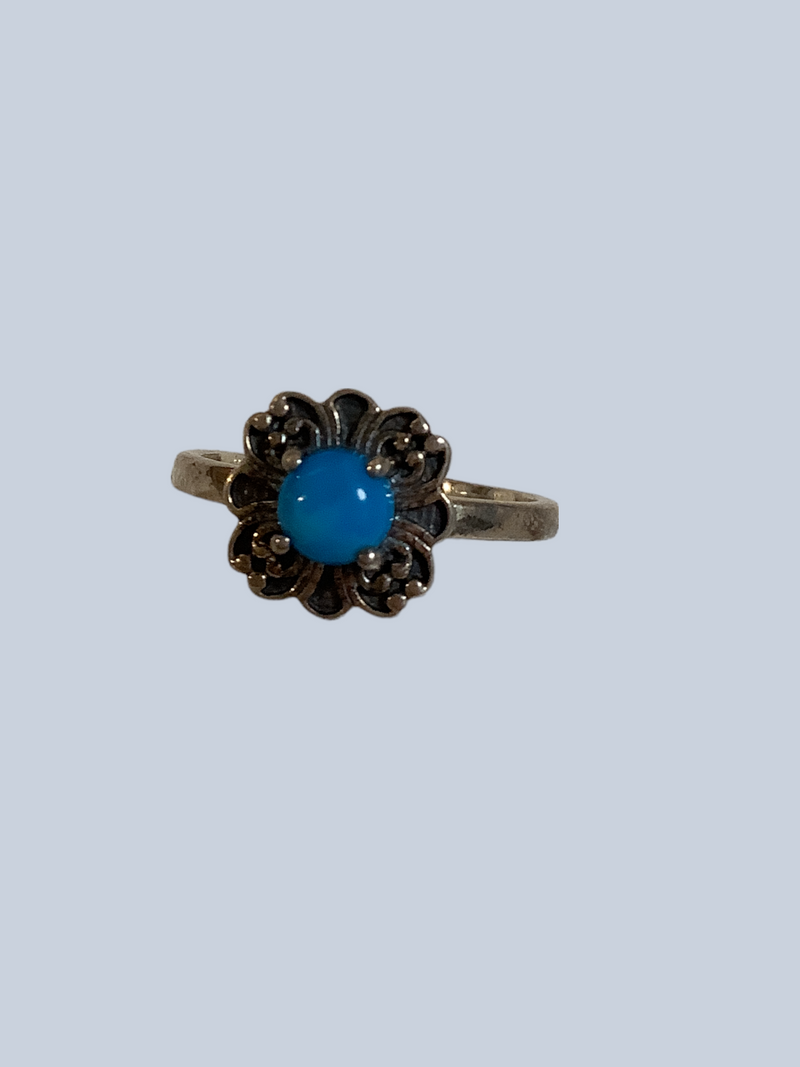 Turquoise Sterling Silver Rings (Size 7-8.5)