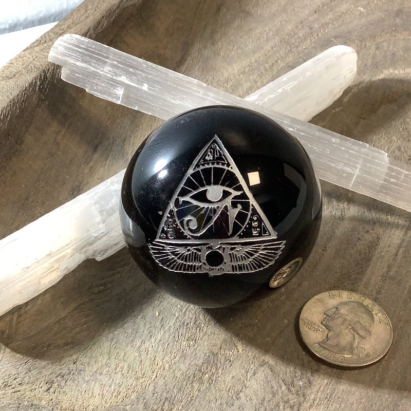 Etched Obsidian Spheres