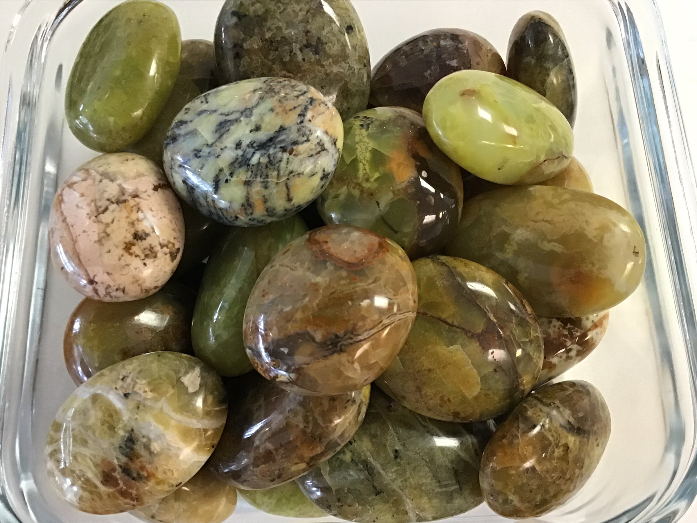 Green opal palm stone store