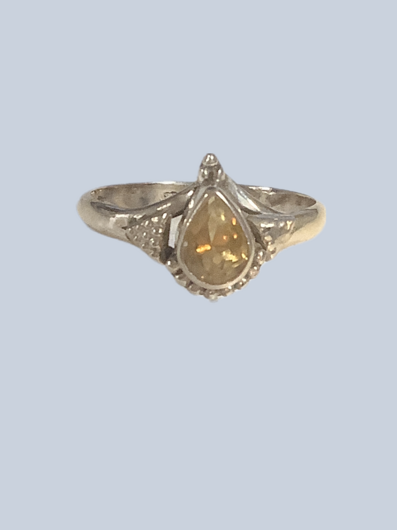 Citrine Sterling Silver Rings (Size 9-10)