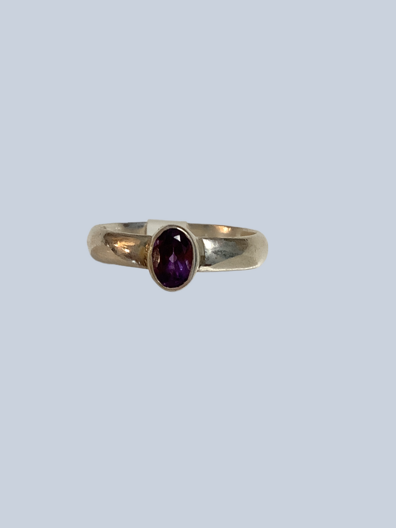 Amethyst Sterling Silver Rings (Size 7)