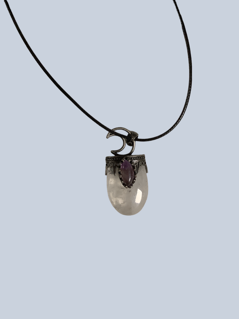 Flat Point Crystal Pendant with Jewel
