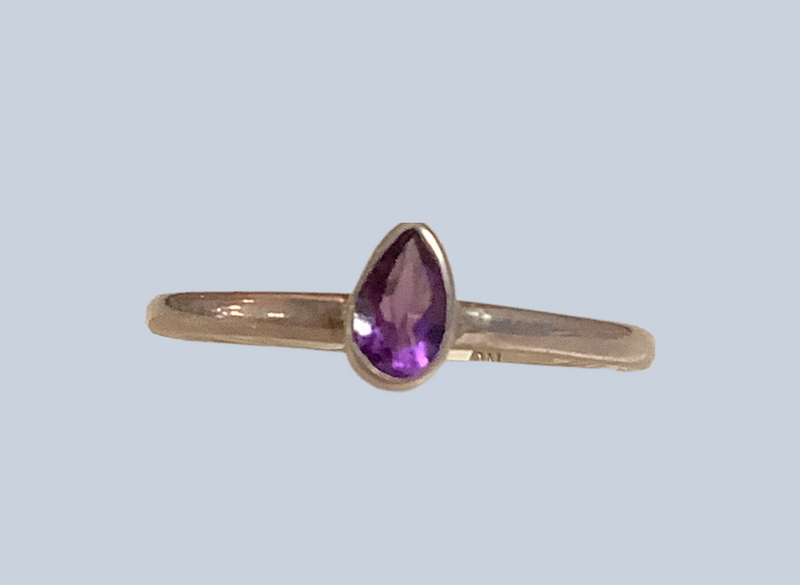 Amethyst Sterling Silver Rings (Sizes 4 & 5)