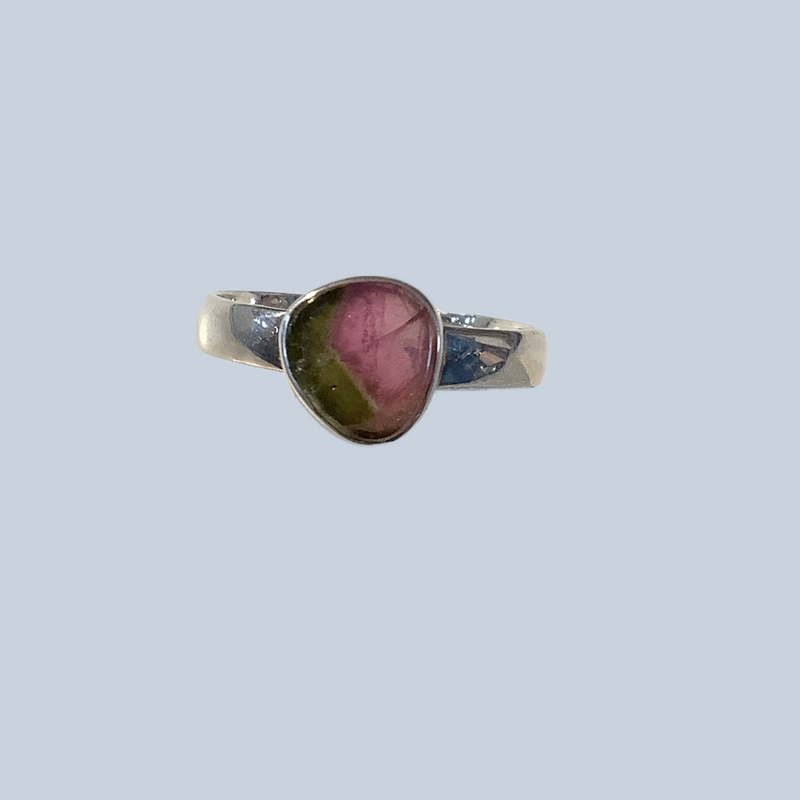 Tourmaline Sterling Silver Rings (Sizes 8.5-10)