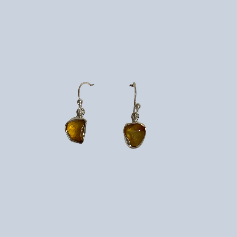 Amber Sterling Silver Earrings