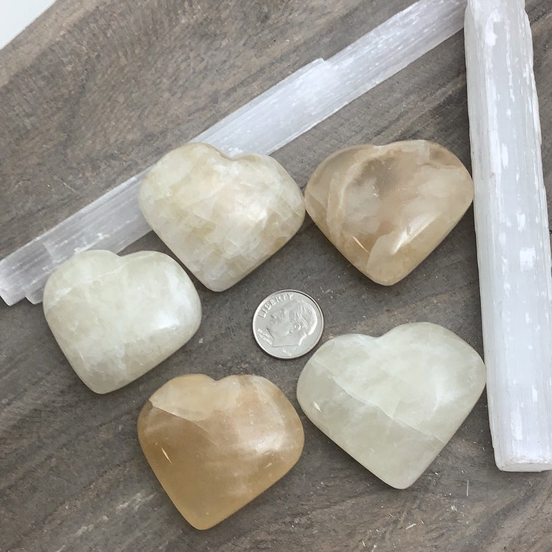 Honey Calcite Heart