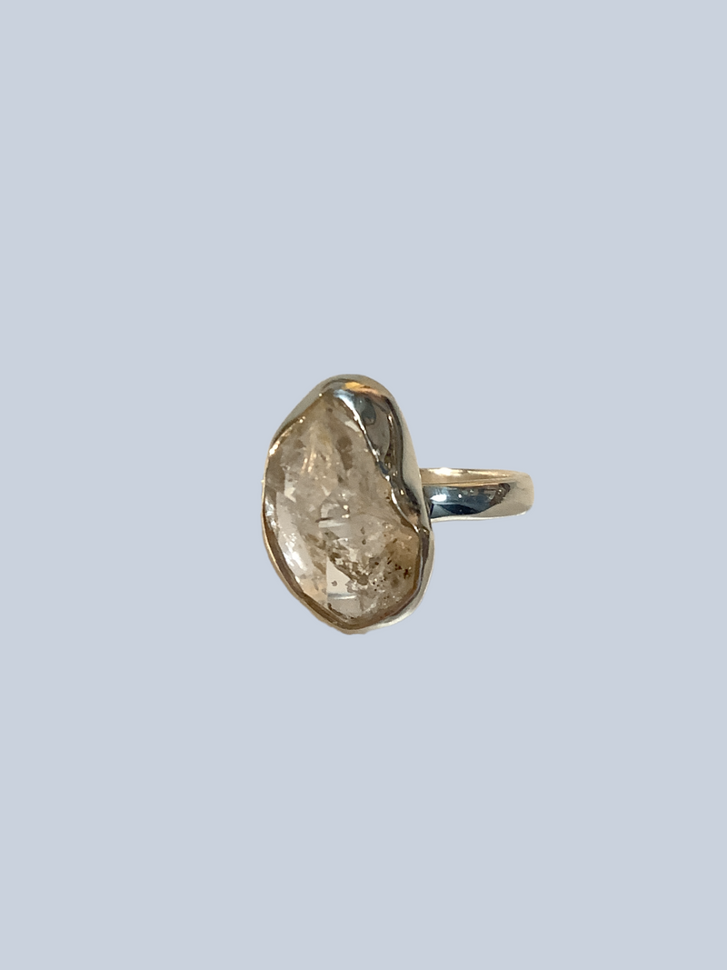 Herkimer Diamond Sterling Silver Rings (Size 8)