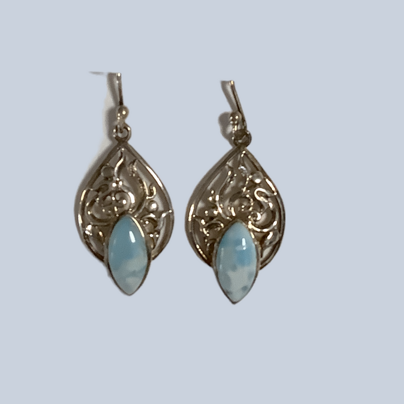 Larimar Sterling Silver Earrings