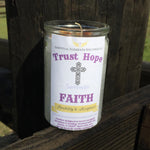 Trust Hope Faith Candle